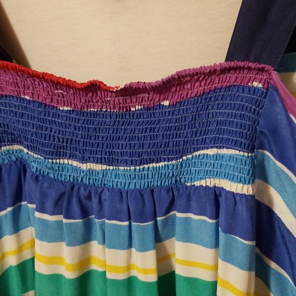 YUMI KIM silk blue stripe multicolored sleeveless top size S - Picture 6 of 7